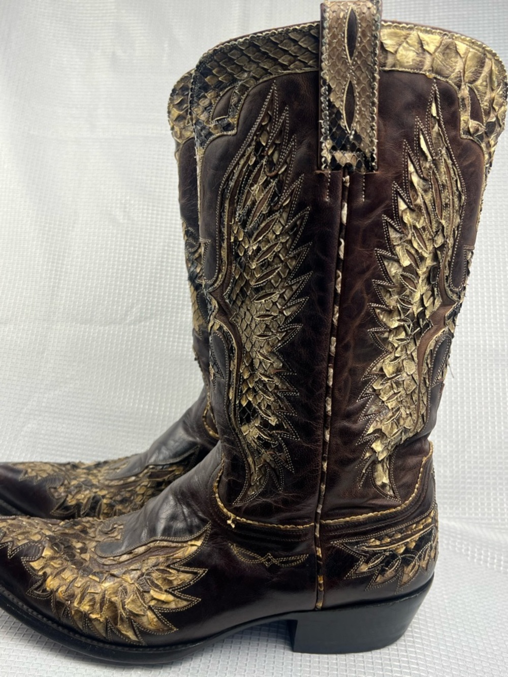 Old Gringo 4789 Men’s Cowboy Boots W/Elvis Eagle Genuine Python Inlay Size 9